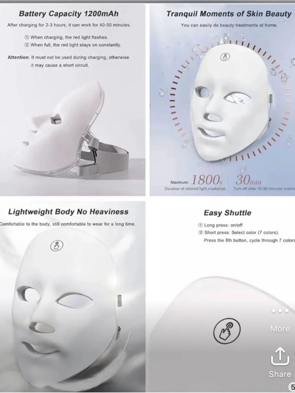 Science and Technology Cosmetology LED Light Facial Beauty Instrument - Picture 8 of 9